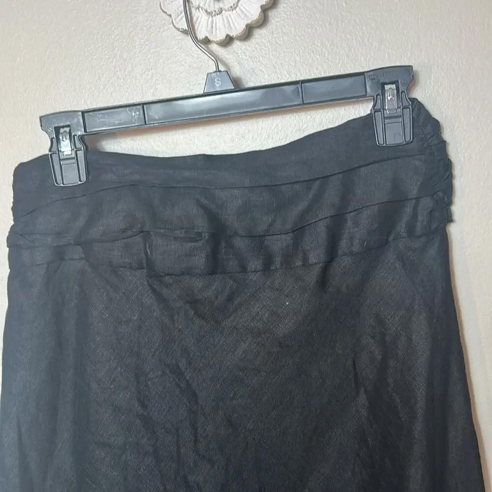 NEW A.L.C. Heather black linen eyelet hi lo skirt